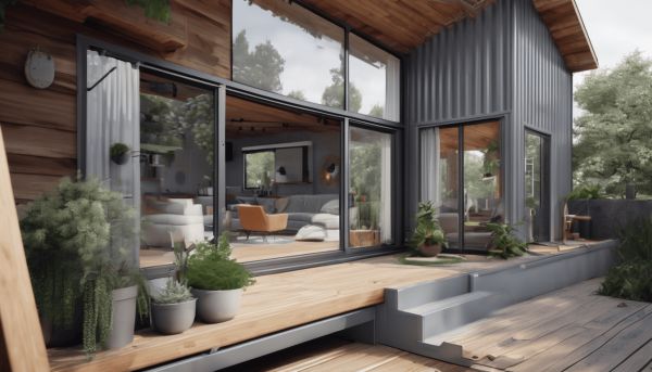 Créer une lumière naturelle unique avec une baie vitrée en maison container