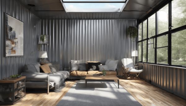 Un container aménagé avec baie vitrée pour un espace de vie lumineux